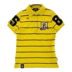 サイズ：0 PEARLY GATES パーリーゲイツ 25周年 半袖ポロシャツ ボーダー柄 イエロー系 [240101256663]# ゴルフウェア レディース ストスト