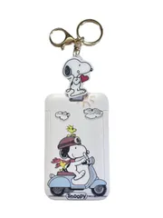 【在庫処分】定期入れ 名刺入れ 縦型 縦型 通勤 防水 ケース 通学 社員証 男女兼用 ネームホルダ かわいい (Color IDカードケース IDカードホルダー : ブラウン チャーリー B) スヌーピー