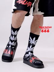 【在庫処分】TEAM SATAN チームサタン サンダル レディース メンズ ユニセックス ぺたんこ つっかけ LOGO SLIDE ロゴ スライド シャワーサンダル スポーツサンダル スポサン ビーチサンダル ストリート スポーツ TSSLIDE001