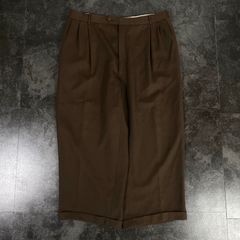 【GIVENCHY】ジバンシー 70年代 VINTAGE USA製 極太 バギー ワイドスラックス ウールギャバジンスラックス ブラウン 茶系