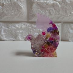 ピンクのねこさんのオブジェ(Thank you)