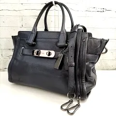 極美品✨コーチ　ショルダーバッグ　2way スワッガー　ターンロック　レザー　黒 極美品】オールドコーチ ショルダーバッグ 2way ターンロック 黒