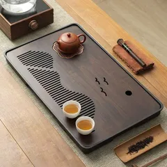 木製茶托 波模様 大