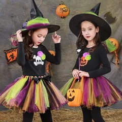 新品 ハロウィン 衣装 子供ワンピース 帽子 Halloween コスプレ 子供 仮装 演出服 お姫様 魔女 スパイダー 仮装 可愛い 女の子 ハロウィン衣装 コウモリ コウモり 悪魔 魔法使い　ハロウィン子供 衣装