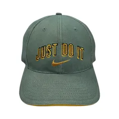 90s ナイキ JUST DO IT  刺繍 スナップバック キャップ サイズ フリー 緑 黄