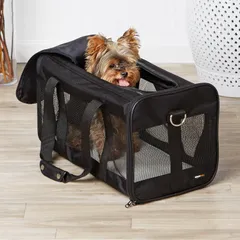ペットキャリー ソフトキャリーバッグ 小型犬~中型犬 ・猫用 Sサイズ ブラックのサムネイル