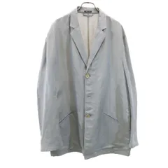 GIORGIO ARMANI ジョルジオアルマーニ イタリア製 リネンブレンド ヘリンボーン柄 テーラードジャケット 50 グレー アンコン メンズ 古着