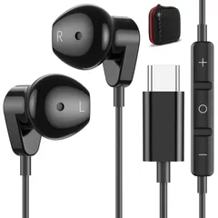 【迅速発送】タイプc イヤホン 有線 対応iphone16 Pro max plus/i Pad 10 Air5 Mini 6 対応Google Pixel8 7a 6 Pro 重低音 マイク付き 16mmドライバー搭載 DACチップ HiFi音質 通話可能