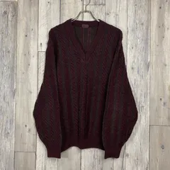 【 OLD Adroole 90s アドロー 】ケーブル編み ミドルゲージ Vネック ニット セーター L