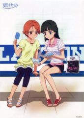 [중고] 클리어 포스터 A3 클리어 포스터 아이자와 나츠미 & 하나기 유카 [Blu-ray/DVD 여름 색 키세키 제1~4권] HMV 연동 구입 특전