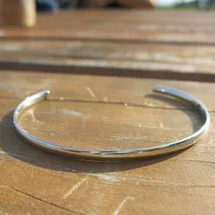 シルバーバングル 3mm幅 ブラス製 メンズ レディース アクセサリー