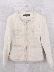 ◇ green label relaxing UNITED ARROWS 長袖 ノーカラー ジャケット サイズ36 ベージュ レディース 【中古】 【1002800930296】