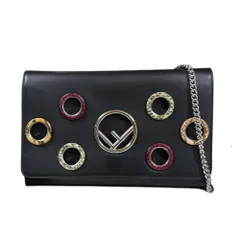 未使用級✨フェンディ　チェーンウォレット　エフイズ　レザー　ブラック　ロゴ金具 2025年最新】フェンディ fendi チェーンウォレットの人気