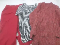 ■ 《 select MOCA セレクト モカ まとめ売り3点セット サイズF＆S ニットセーター パンツ カットソー レディース 》 P  【1204060000638】