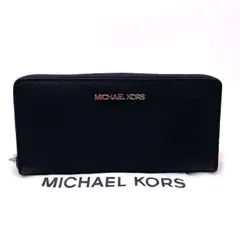 【中古】美品 MICHAEL KOSE マイケル コース ロゴ レザー ラウンドファスナー 長財布 eY06109A
