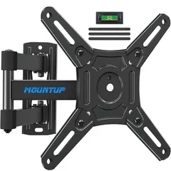 MOUNTUP テレビ壁掛け金具 回転式 モニターアーム 軽量 10～43インチ対応 耐荷重15kg 中小型 左右移動式 多角度調整 VESA200×200mm 適格請求書発行可