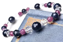 ナポレオンも愛した青い宝石の代表格 皇帝の石 サファイア×情熱の赤 ルビー コラボブレス【９月誕生石】 当店オリジナルブレス 天然石パワーストーン パワーストーン 天然石 _A778