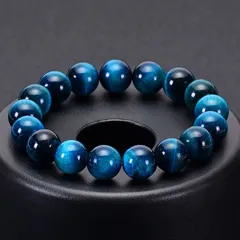 【幸運を呼び込む】 天然石 青虎目石（ブルータイガーアイ）ブレスレット 8.5mm/10mm 数珠シンプル メンズ レディーズ対応 数珠 オペロンゴム