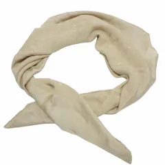 ルイヴィトン LOUIS VUITTON モノグラム シルク100% スカーフ 総柄 ハンカチーフ 大判 ベージュ IBO64