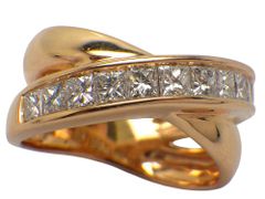 ダイヤモンドリング K18PG 6.5g 12号 鑑別書付き　Jewelry Dia1.00ct Ring