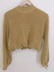 ◇ SLY スライ パフスリーブ 長袖 ニット セーター サイズF マスタード系 レディース P  【1301180009029】