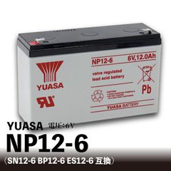 YUASA NP12-6【互換 SN12-6 BP12-6 ES12-6 FM6120 PS6100 3FM10】乗用玩具 小型制御弁式鉛蓄電池 6V ユアサ