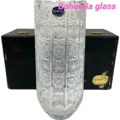 Bohemia glass ボヘミアグラス 箱付 クリスタル 花瓶 花器 フラワーベース チェコ製 ゴーゴー古着久喜倉庫店B9467