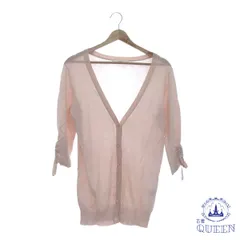 【訳アリ】ef-de エフデ トップス カーディガン 袖リボン 七分丈 大きいサイズ レディース ピンク 13 901-7982 送料無料 古着