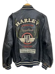 ☆【希少】HARLEY-DAVIDSON オールレザースタジャン　L☆ 希少MA-1タイプ HARLEY-DAVIDSON オールレザースタジャン赤