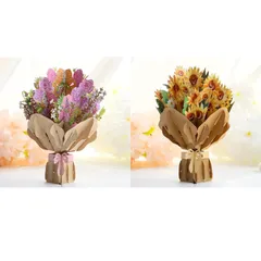 【数量限定】カーネーション Spiritz ひまわり ポップアップカード フラワーグリーティングカード ノートカードと封筒付き 母の日 Paper 記念日カード バースデーカード ラブカード サンキューカード