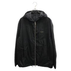 PRADA (プラダ) 22AW RE-NYLON リナイロン フード付 総柄 ジップアップジャケット ブラック SGC057-11FC-F0002