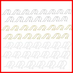 パーツ 3種100個セット アレルギー対応 フック ジュエリー用 パーツ ピアス DIY材料 樹脂 手作り（ ゴールド サージカルステンレス シルバー YFFSFDC クリア）