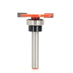 トリマービット 幅4mm 超硬刃 ジョイントスロットカッター ルータービット T型 16mmベアリング付き 6mm軸 溝掘り ジョイントカッター 溝ビット 横溝ビット 木工用 Akylin （切断幅:8mm）