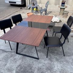 伸縮式ダイニングテーブル　椅子4脚セット【店舗引き取り限定価格】【配達の場合はご相談下さい】
