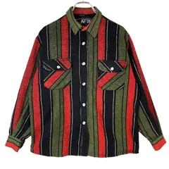 Northern Explosion長袖シャツ厚手シャツマルチストライプ両胸ポケット緑グリーン赤レッド黒ブラック白ホワイトvintageヴィンテージ40628