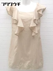 ◇ Fabulous Angela バックジップ フリル フレンチスリーブ ミニ ワンピース サイズM ベージュ レディース 【中古】 【1002800407217】