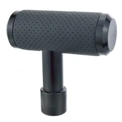 【新着商品】Lunsom プッシュ式 シフトノブ メタル ギアシフトレバー シフトノブ T型 マニュアル車に適用します (ブラック)