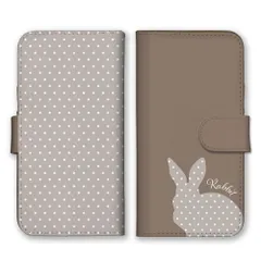 iPhone14 ケース 手帳型 アイフォン14 スマホケース 携帯ケース ううさぎ ウサギ 兎 水玉 ドット柄 シルエット くすみカラー おしゃれ 可愛い かわいい シンプル カラー05
