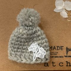 ☆ハンドメイド☆帽子のブローチ☆ウール100%☆②