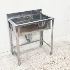 未使用B品 1槽シンク W750×D450×H800 流し台 ステンレスシンク 業務用シンク 厨房 　④