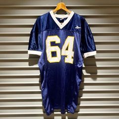 USA製 リーボック Reebok NFL メッシュ フットボールジャージ 背番号64 半袖 サイズ：メンズ XL ビッグサイズ ネイビー×ホワイト【PI】