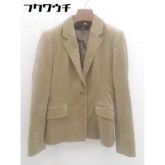 ◇ INED イネド シングル 1B ベロア 長袖 テーラードジャケット サイズ11 ベージュ レディース  【中古】 【1111080009025】のサムネイル