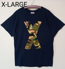 X-LARGEエクストララージTシャツネイビー迷彩サイズMediumメンズM