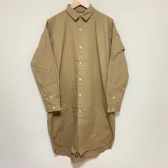 (^w^)b ジャーナルスタンダード ジョイントワークス INHERIT インヘリット DAYLINE  デイライン シャツ ワンピース 綿 コットン100% ベージュ系 ボタン ゆったり 可愛い 無地 ロングオーバーシャツ ワンピ 春秋 レディース サイズM