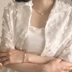 stainless pearl necklace ステンレス パール ネックレス ek-0034のサムネイル