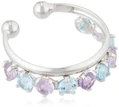 【新着商品】ブルートパーズ K10ホワイトゴールド アメジスト DIAMANTE イヤカフ DI CHS940 CHIARO