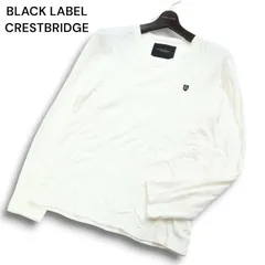BLACK LABEL CRESTBRIDGE ブラックレーベル クレストブリッジ ニット★ 長袖 カットソー ロンTシャツ Sz.M メンズ 白 日本製