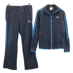 adidas アディダス トレーニング ジャージジャケット 上下 セットアップ L グレー系 3ライン レディース 古着
