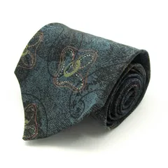 レノマ ブランド ネクタイ 総柄 ペイズリー 幾何学模様 イタリア製 PO  メンズ ネイビー renoma 【中古】