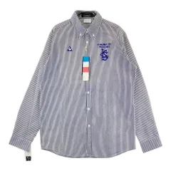 サイズ：LL LE COQ GOLF ルコックゴルフ  長袖シャツ ボタンダウン ストライプ柄 ネイビー系 [240101385767] ゴルフウェア メンズ ストスト